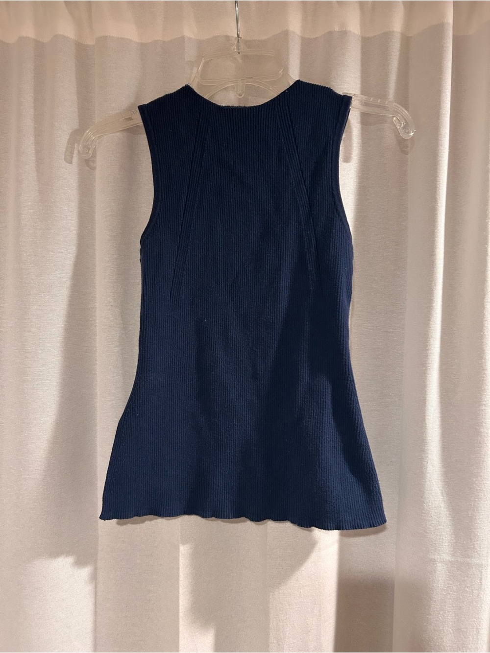 Classic Navy Ribbed Sleeveless Top French Connection